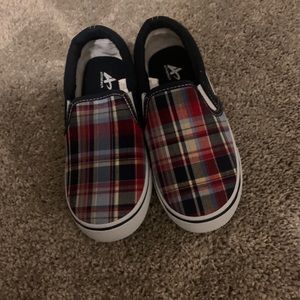 Toddler Boys Plaid/Canvas Loafers